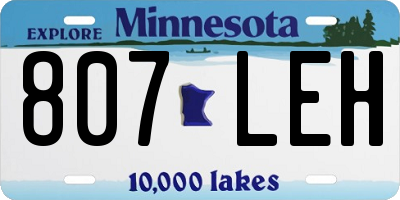 MN license plate 807LEH