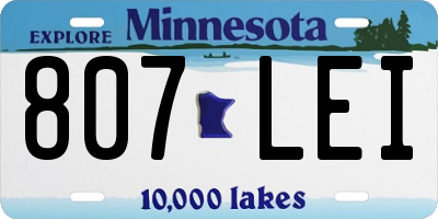 MN license plate 807LEI