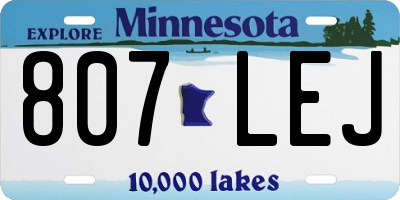 MN license plate 807LEJ
