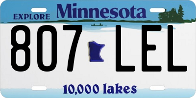 MN license plate 807LEL
