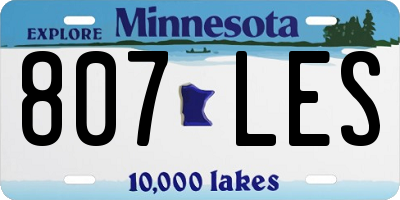MN license plate 807LES