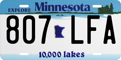 MN license plate 807LFA