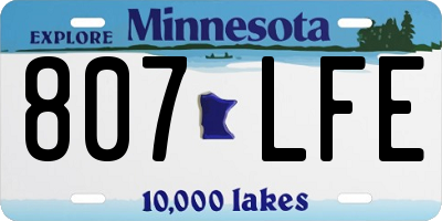 MN license plate 807LFE
