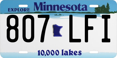 MN license plate 807LFI