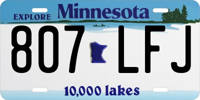 MN license plate 807LFJ