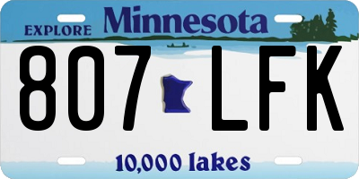 MN license plate 807LFK