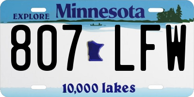 MN license plate 807LFW