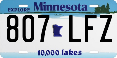 MN license plate 807LFZ