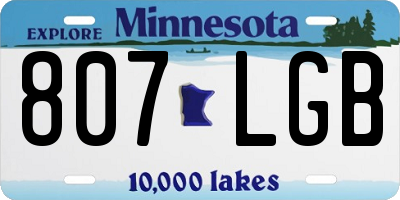 MN license plate 807LGB