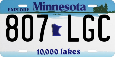 MN license plate 807LGC