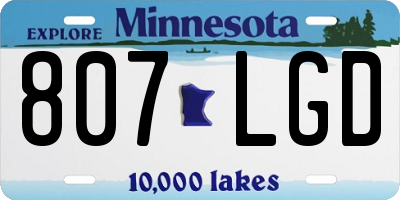 MN license plate 807LGD