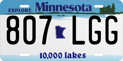 MN license plate 807LGG