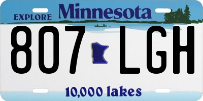 MN license plate 807LGH
