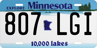MN license plate 807LGI