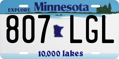 MN license plate 807LGL