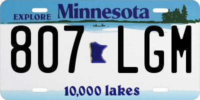 MN license plate 807LGM