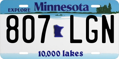 MN license plate 807LGN
