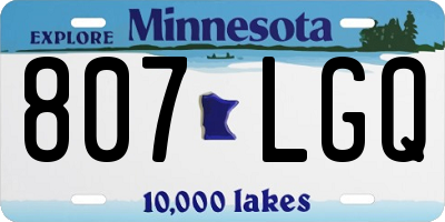 MN license plate 807LGQ