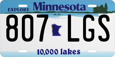 MN license plate 807LGS