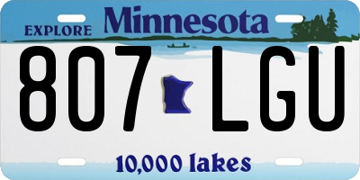 MN license plate 807LGU