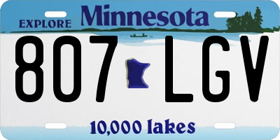 MN license plate 807LGV