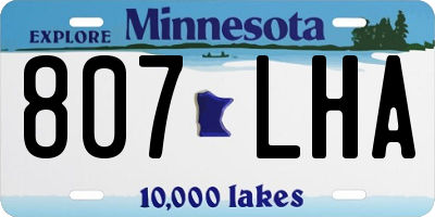 MN license plate 807LHA