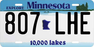 MN license plate 807LHE