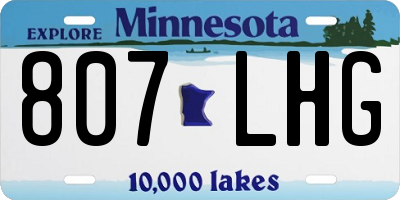 MN license plate 807LHG