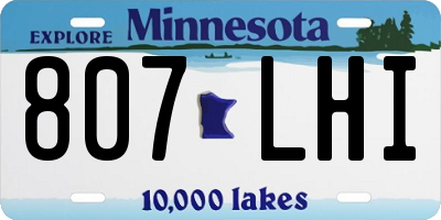MN license plate 807LHI