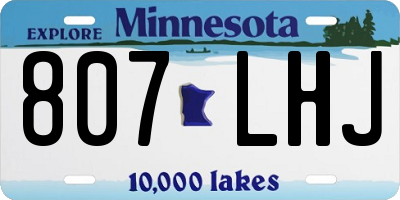 MN license plate 807LHJ