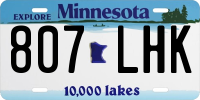 MN license plate 807LHK