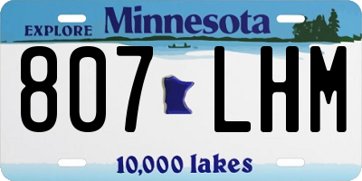 MN license plate 807LHM