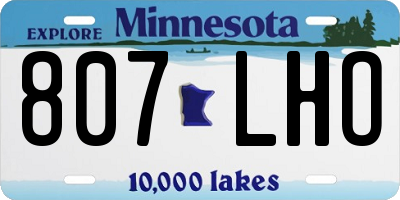 MN license plate 807LHO
