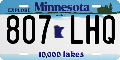 MN license plate 807LHQ