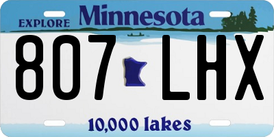 MN license plate 807LHX