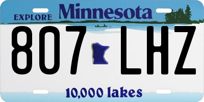 MN license plate 807LHZ
