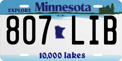 MN license plate 807LIB