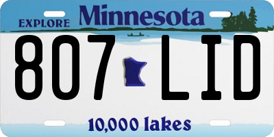 MN license plate 807LID