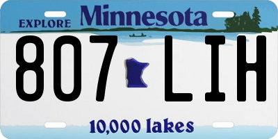 MN license plate 807LIH