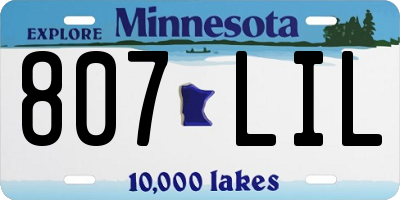 MN license plate 807LIL