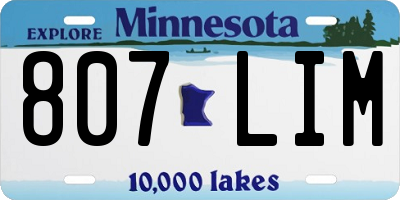 MN license plate 807LIM