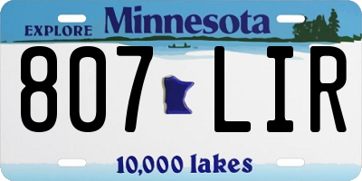 MN license plate 807LIR