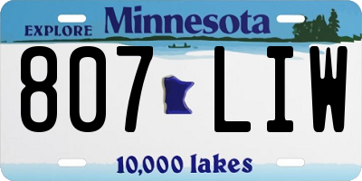 MN license plate 807LIW