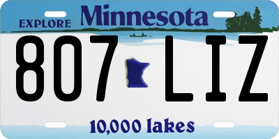MN license plate 807LIZ