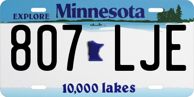 MN license plate 807LJE