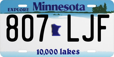 MN license plate 807LJF