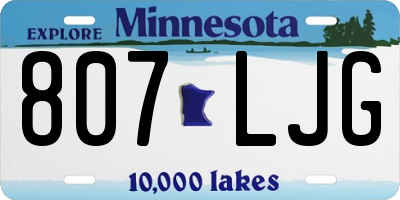 MN license plate 807LJG