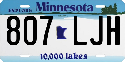 MN license plate 807LJH