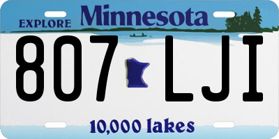 MN license plate 807LJI