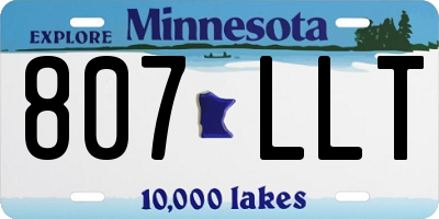 MN license plate 807LLT
